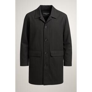 KENNETH COLE NEW YORK MENS BLACK RAIN OVERCOAT SIZE L